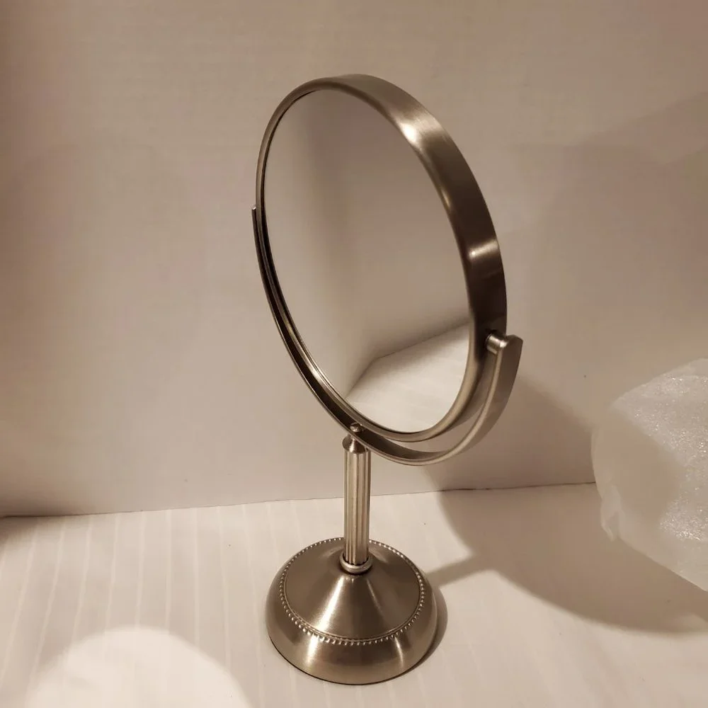 Jerdon 6 Inch Tabletop Swivel Vanity Mirror 10x Magnification-Brushed Nickel-New